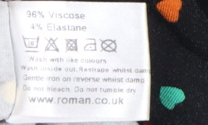 Brand and care label for Roman Women's Multicoloured A-Line Dress, size 10