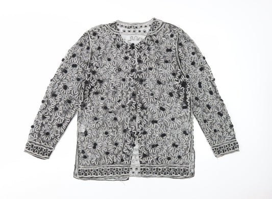 Diagram Women's Black Embroidered Jacket, S/M, Party