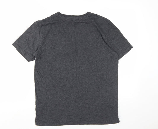 Navy & Navy Men's Grey Crew Neck T-Shirt Size L