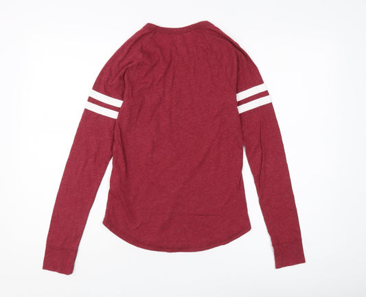 Hollister Women's Red XS Long Sleeve Jersey T-Shirt