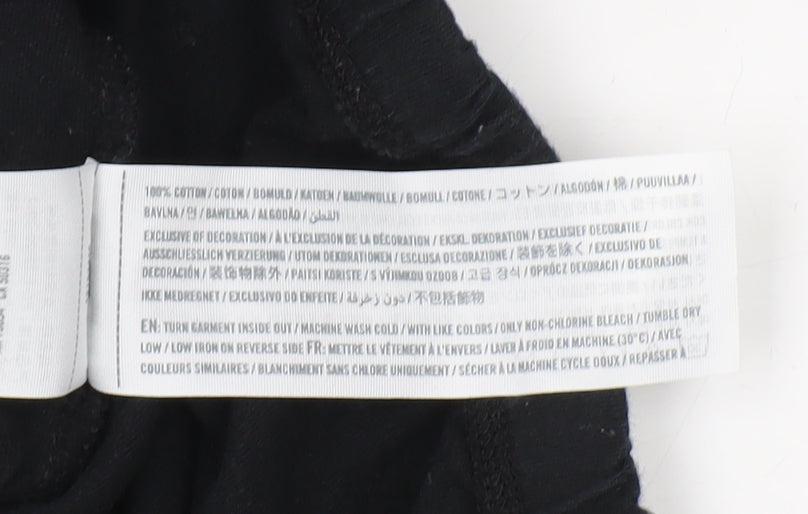 Hollister Women's Black Cropped T-Shirt XS