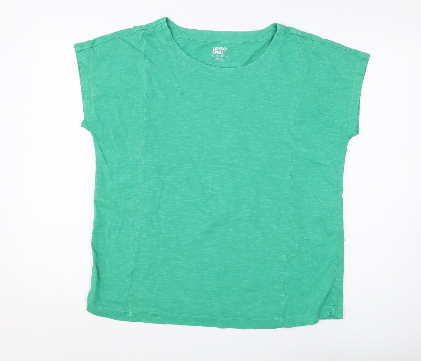 Lands' End Women's Green Sleeveless T-Shirt, S