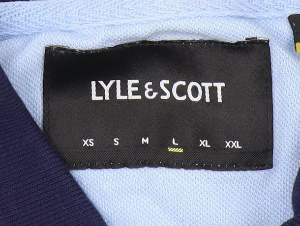 Lyle & Scott Men's Blue Polo Shirt L Cotton Casual