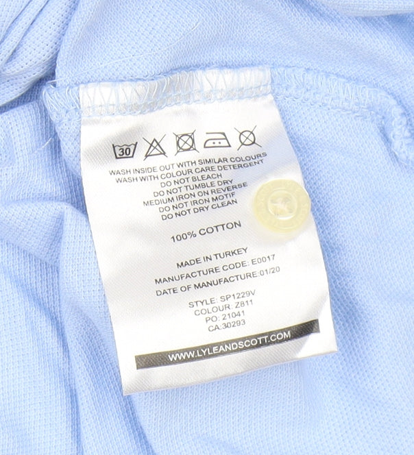 Lyle & Scott Men's Blue Polo Shirt L Cotton Casual
