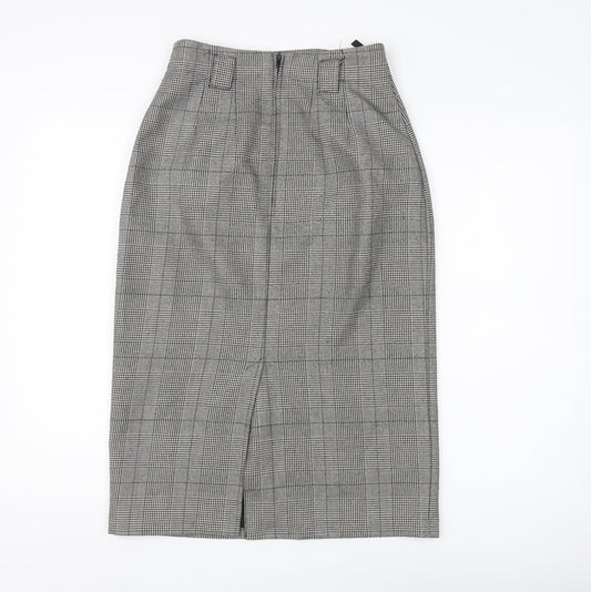 St Michael Women's Black Check Pencil Skirt Size 10