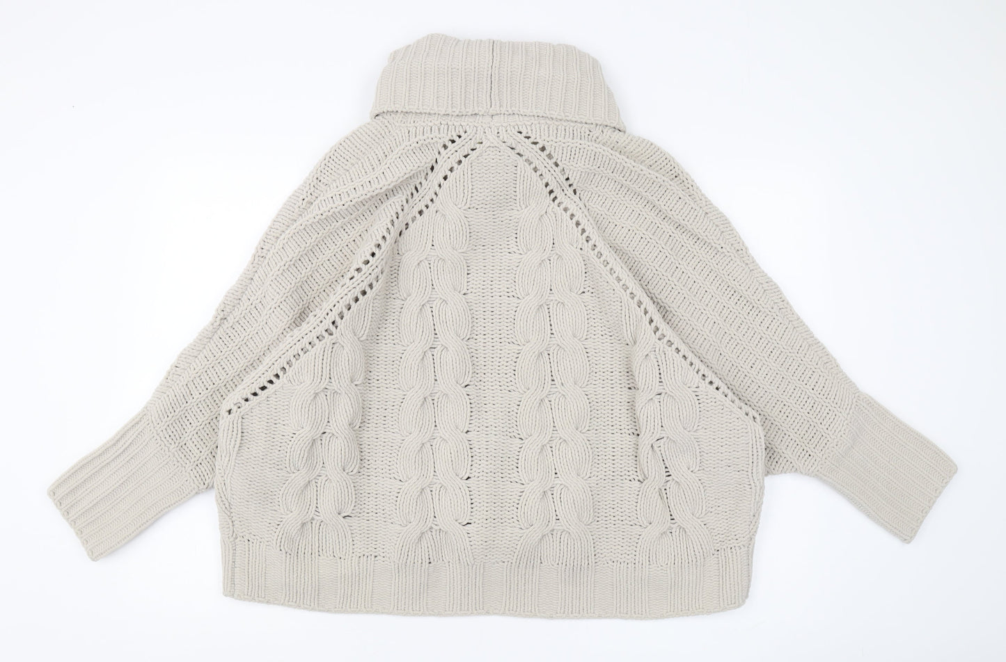 Massimo Dutti Women's Beige Roll Neck Pullover Jumper S