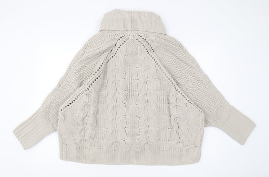 Massimo Dutti Women's Beige Roll Neck Pullover Jumper S