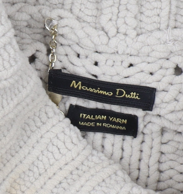 Massimo Dutti Women's Beige Roll Neck Pullover Jumper S