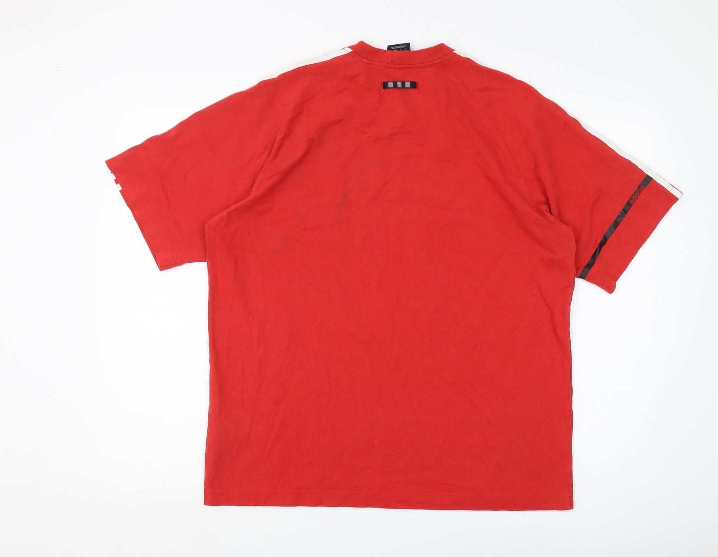 Adidas Men's Red Cotton Blend T-Shirt Large
