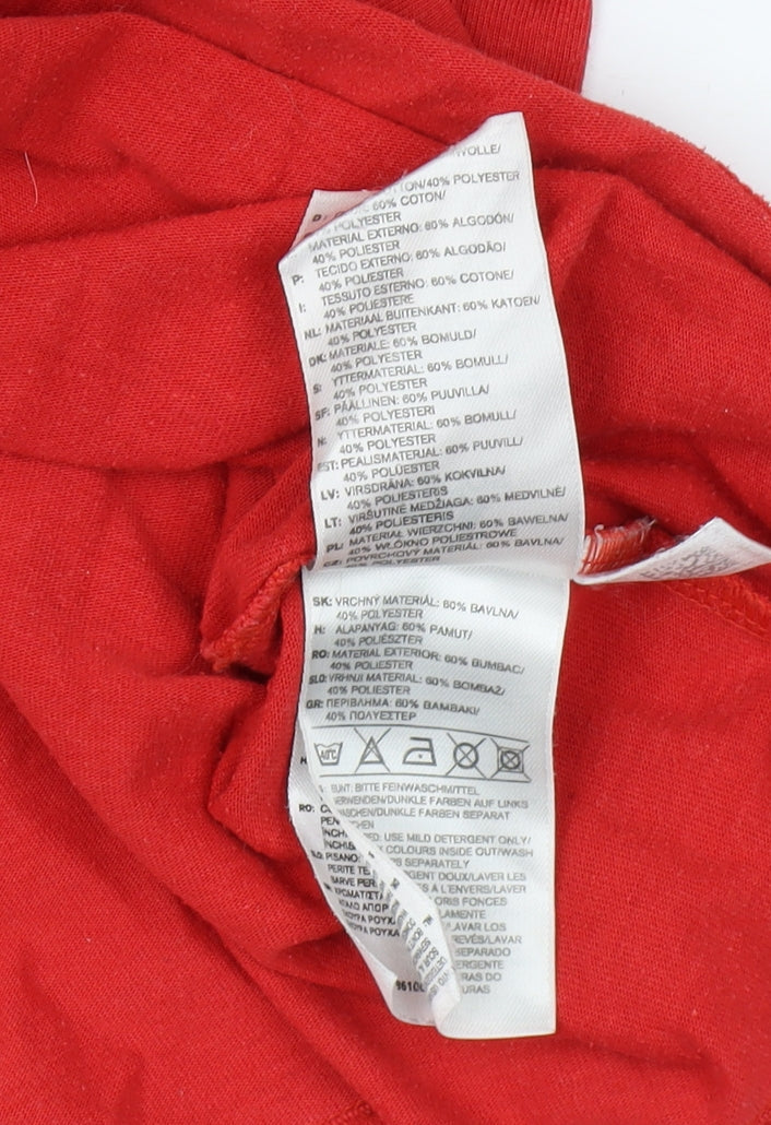 Adidas Men's Red Cotton Blend T-Shirt Large