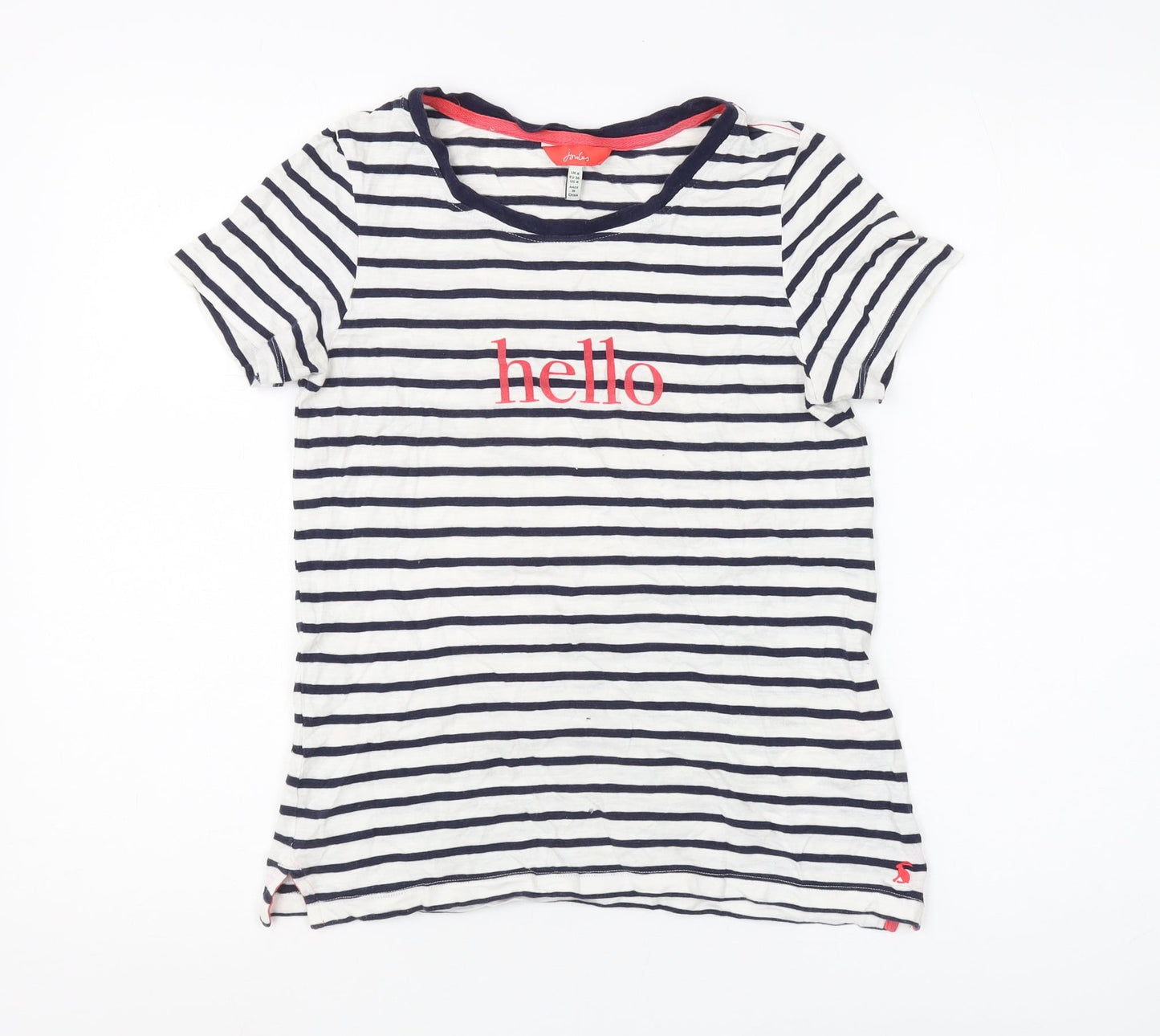 Joules Women's Striped T-Shirt, Size 8, Navy/White, Cotton