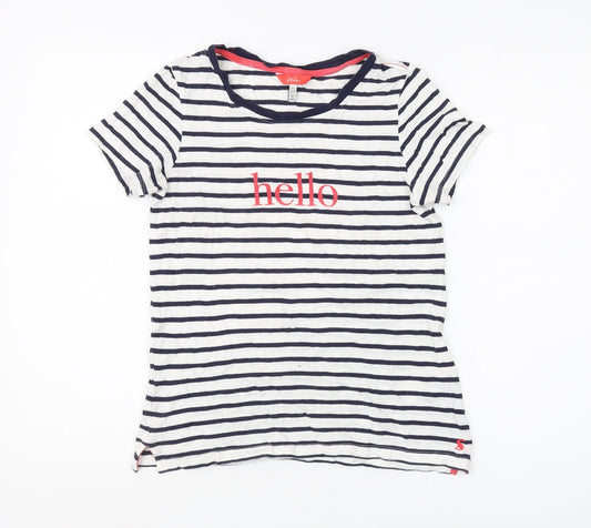 Womens UK Size 8 Joules Multicoloured 100% Cotton T-Shirt
