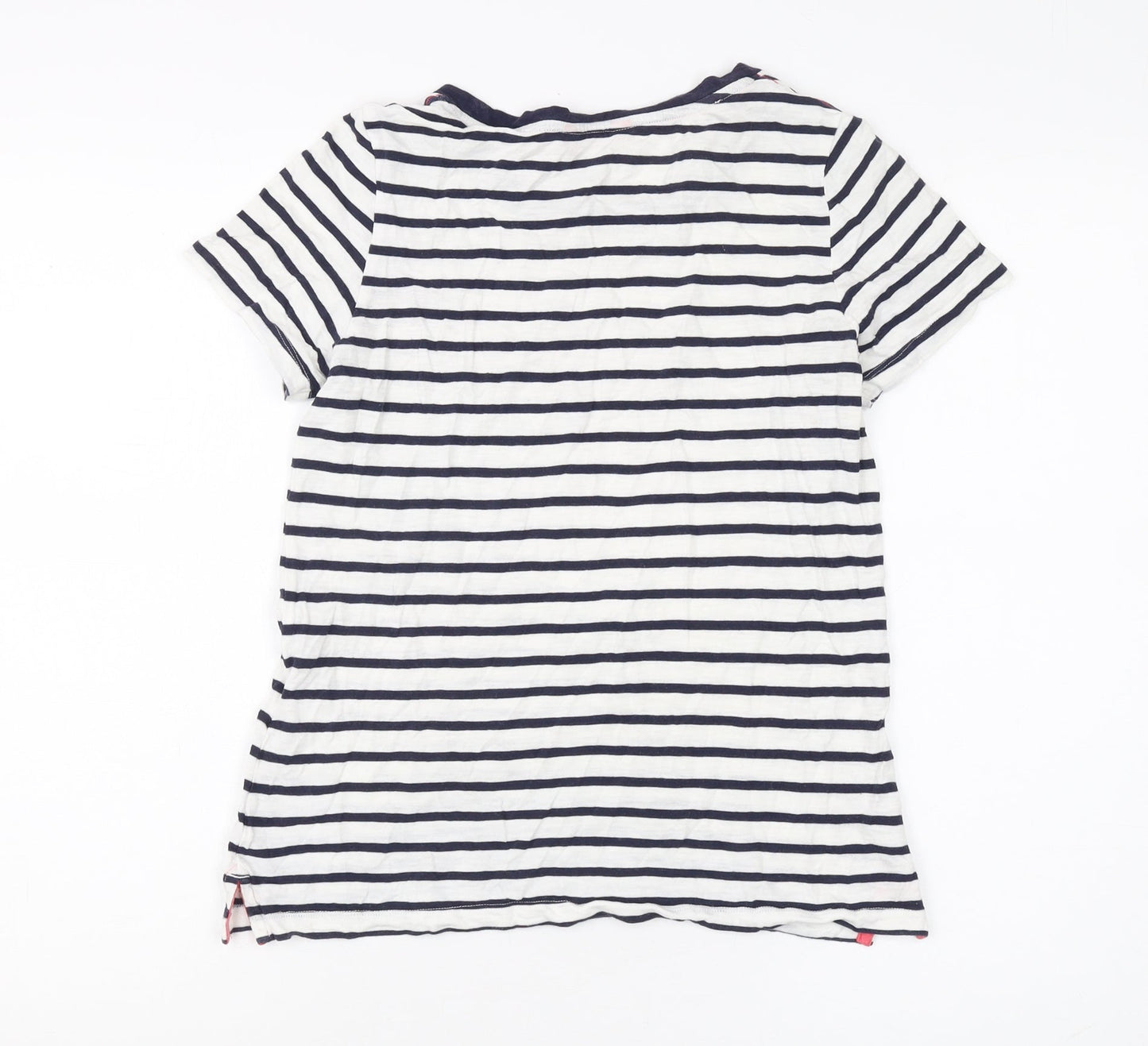 Joules Women's Striped T-Shirt, Size 8, Navy/White, Cotton