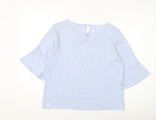Womens UK Size 12 Laura Ashley Blue 100% Cotton Blouse
