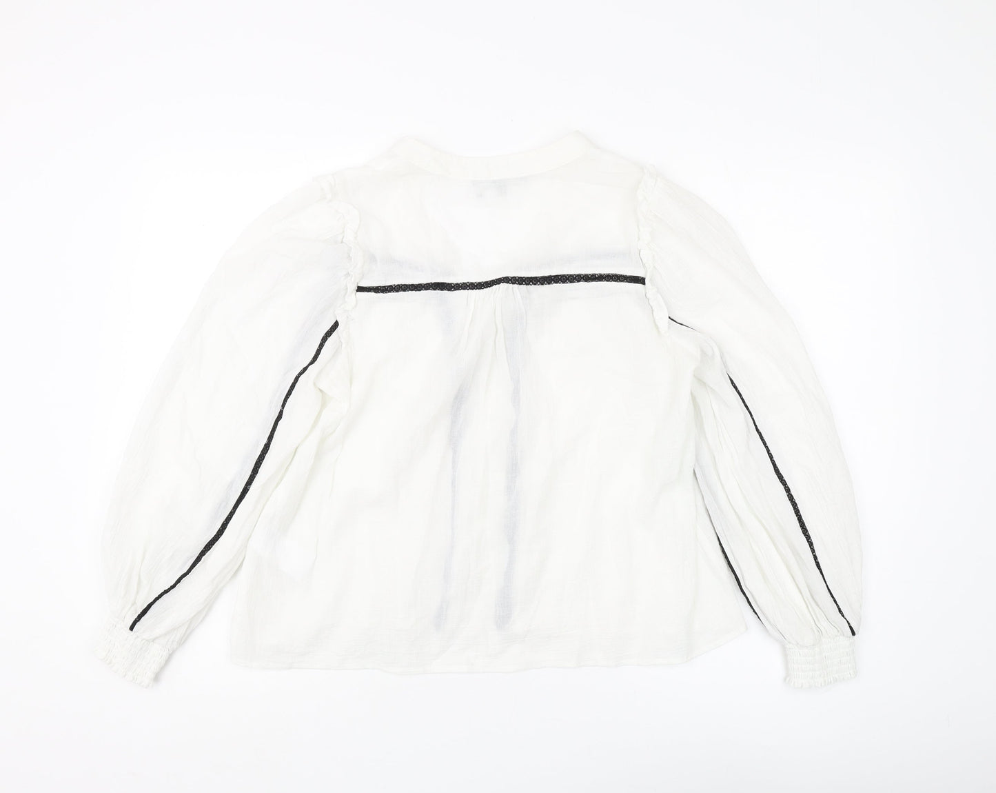 Oliver Bonas Women's White Blouse with Buttons