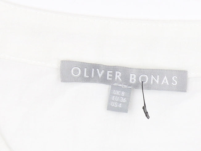 Oliver Bonas Women's White Blouse with Buttons