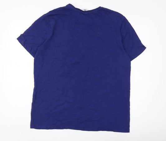Elf Men's XL Blue Christmas Graphic T-Shirt