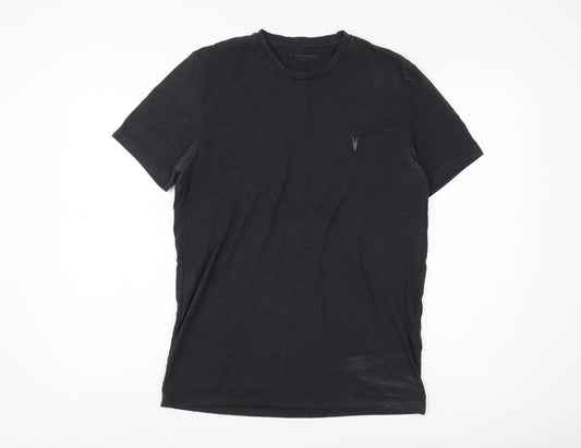 AllSaints Men's Black Medium Cotton Logo T-Shirt
