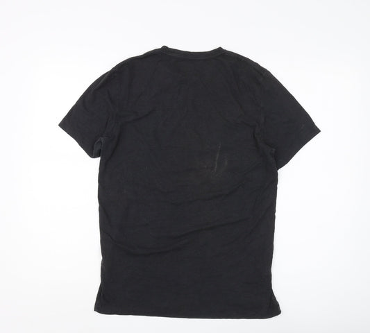 AllSaints Men's Black Medium Cotton Logo T-Shirt