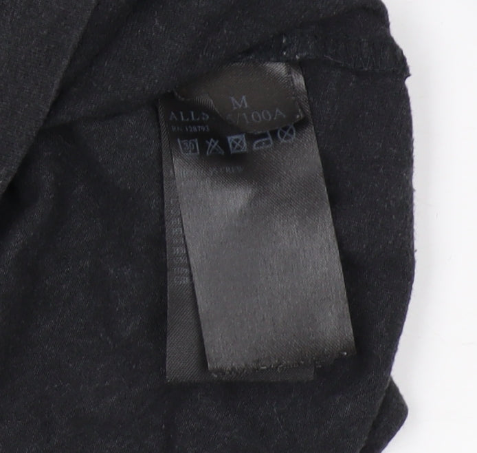 AllSaints Men's Black Medium Cotton Logo T-Shirt