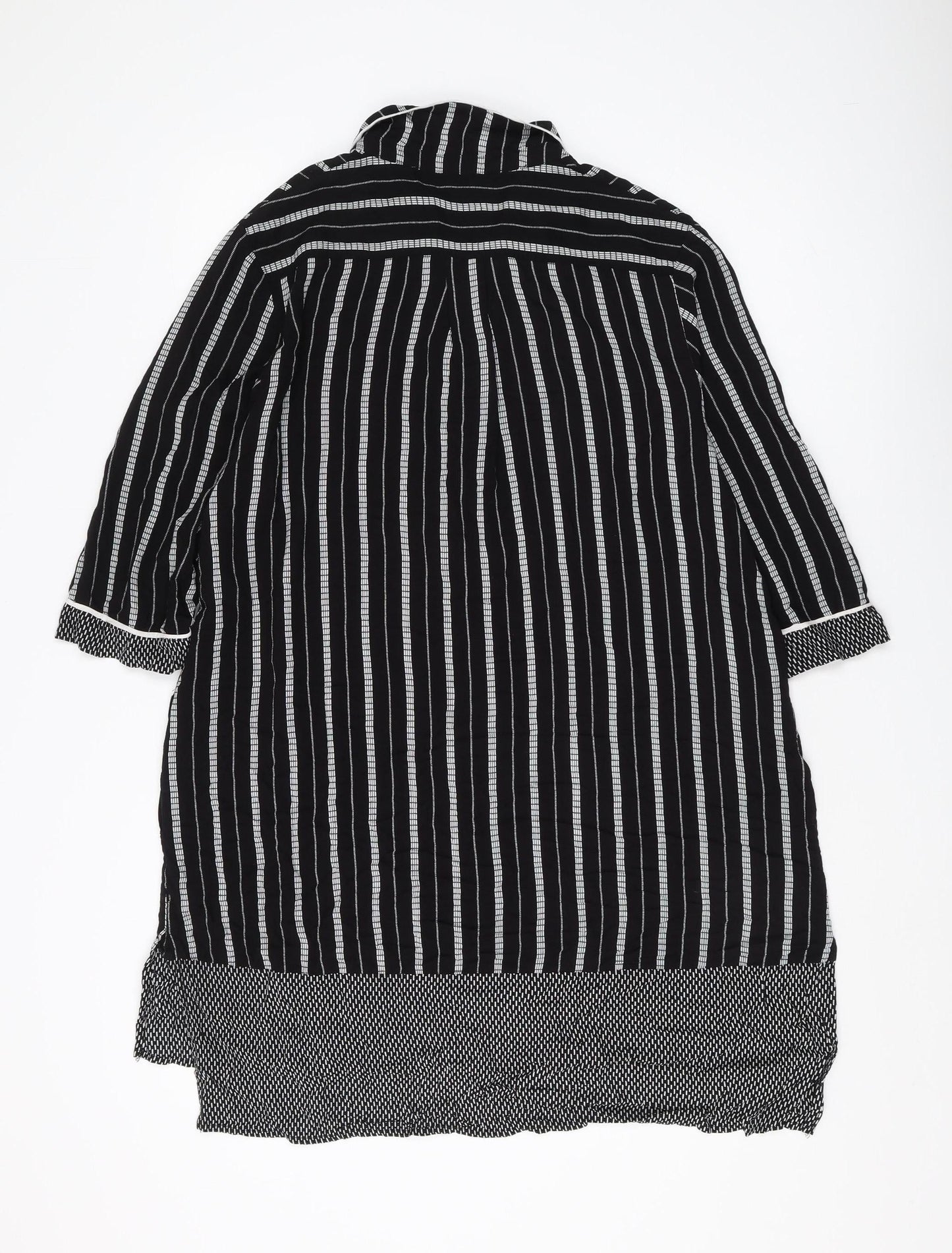 DKNY Women's Black Striped Tunic Shirt, Size M, Casual