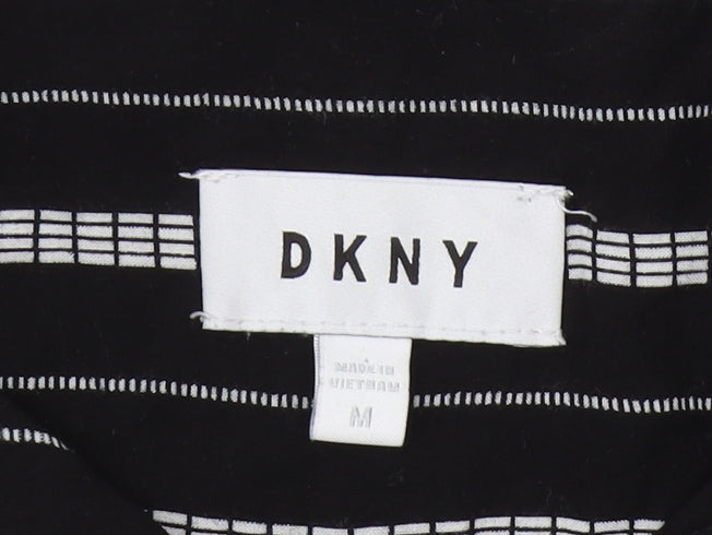 DKNY Women's Black Striped Tunic Shirt, Size M, Casual