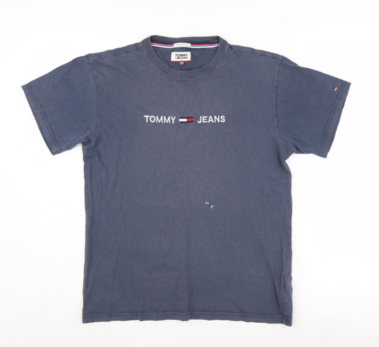 Tommy Jeans Men's Blue XS Logo Crew Neck T-Shirt