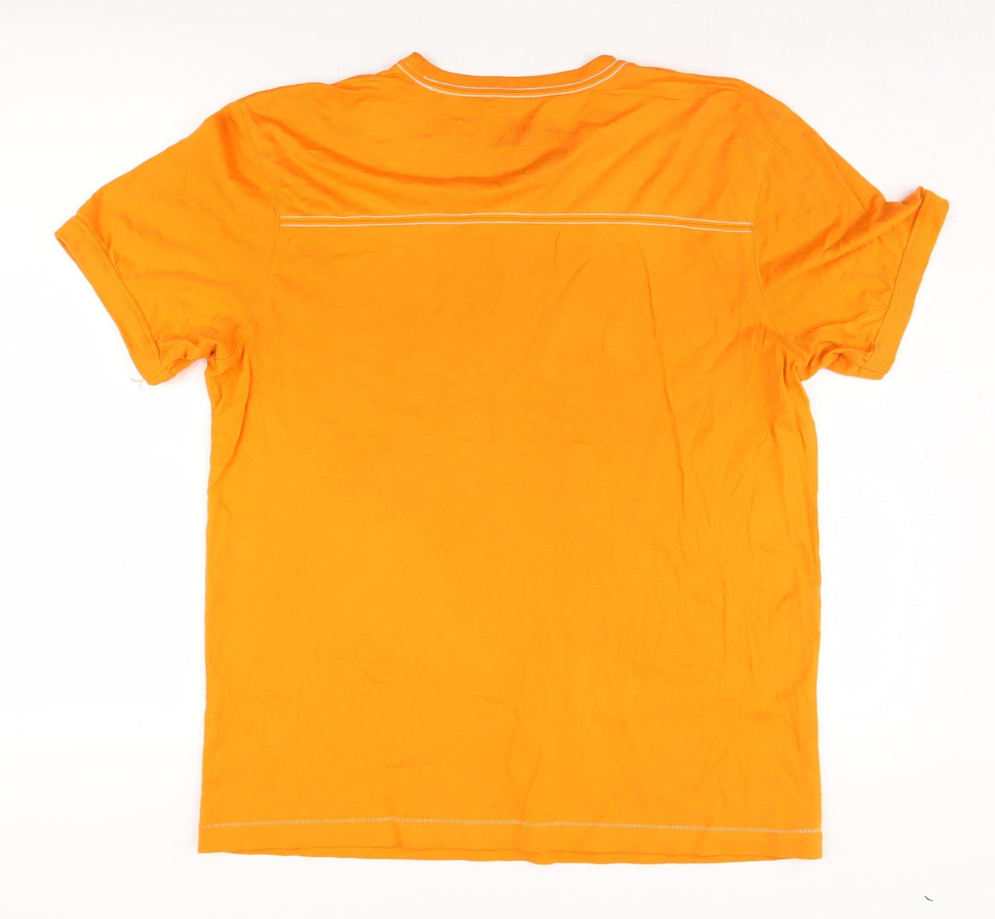 Tommy Hilfiger Men's Orange Crew Neck T-Shirt M Slim