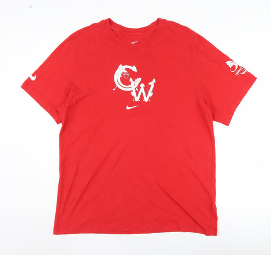 Mens UK Size L Nike Red Cotton T-Shirt