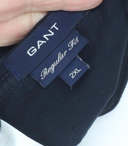 GANT Men's Black 2XL Regular Fit Jersey T-Shirt