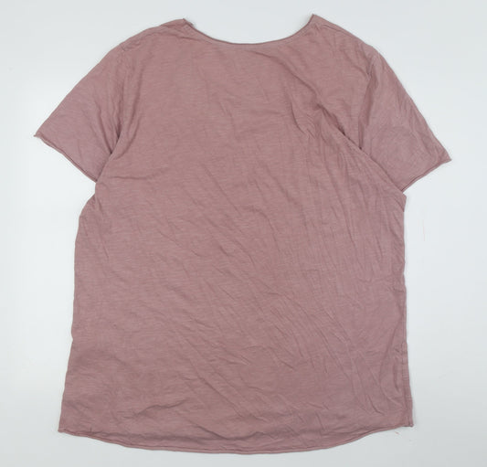 Jack & Jones Unisex Pink Basic T-Shirt, Size 2XL
