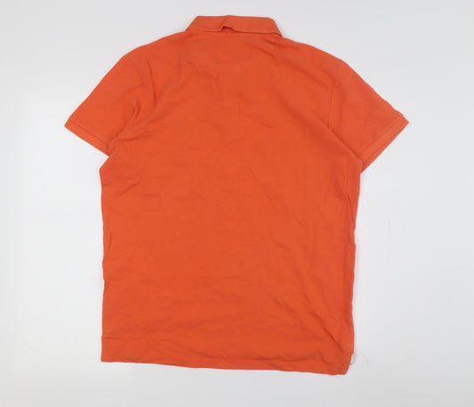 Jack & Jones Men's Orange Polo Shirt L Short Sleeve