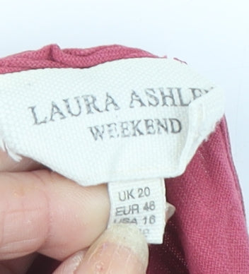 Laura Ashley Women's Pink Boat Neck Blouse, Size 20