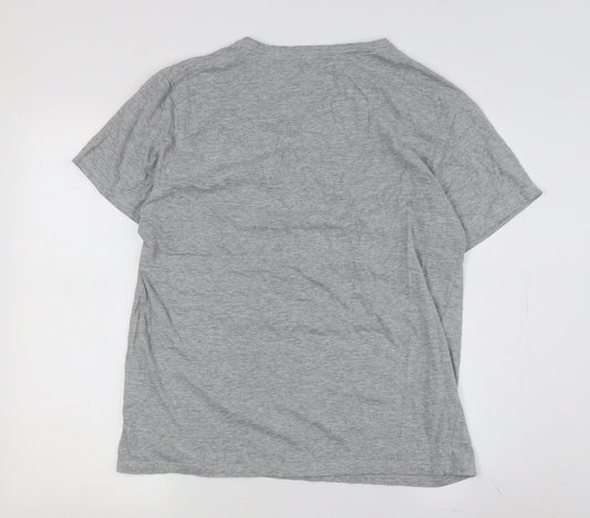 Firetrap Men's Grey L Graphic Print Cotton T-Shirt