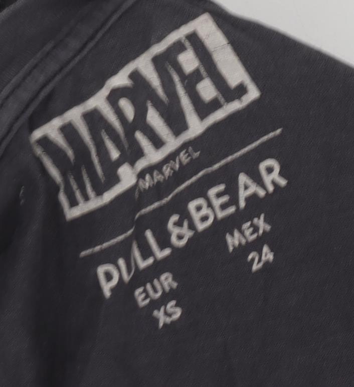 Marvel Black Unisex T-Shirt XS Comic Casual