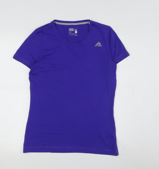 Unisex Adultss UK Size M adidas Blue Cotton Blend T-Shirt