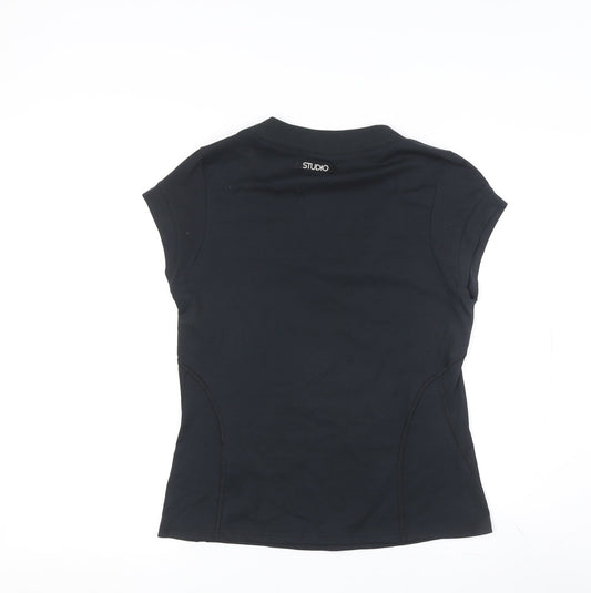 Nike Women's Black T-Shirt, Size S, Slim Fit, Sports