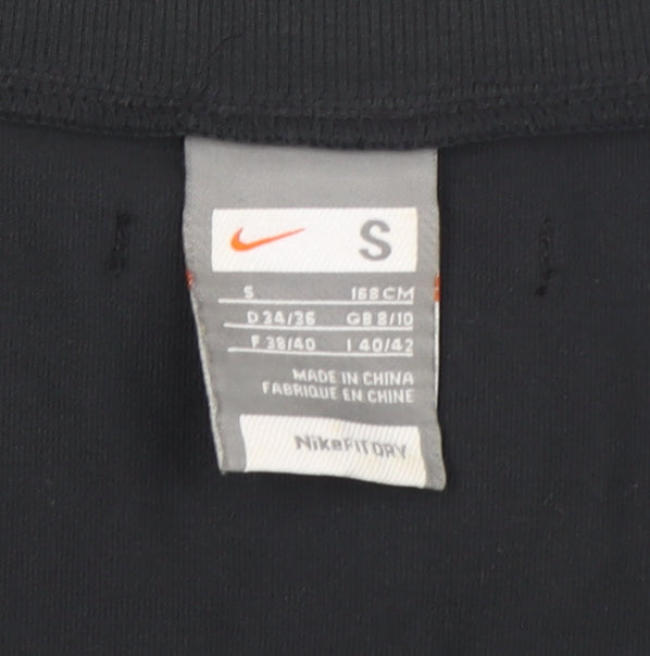 Nike Women's Black T-Shirt, Size S, Slim Fit, Sports