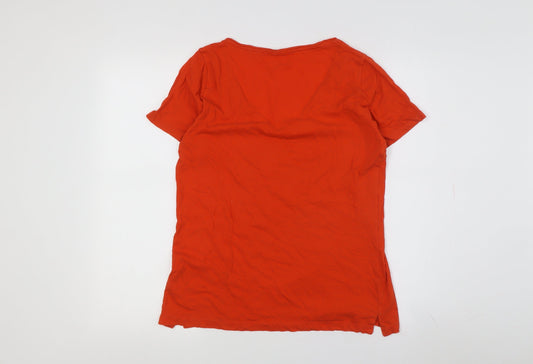 J.Crew Women's Red Jersey V-Neck T-Shirt, Size S