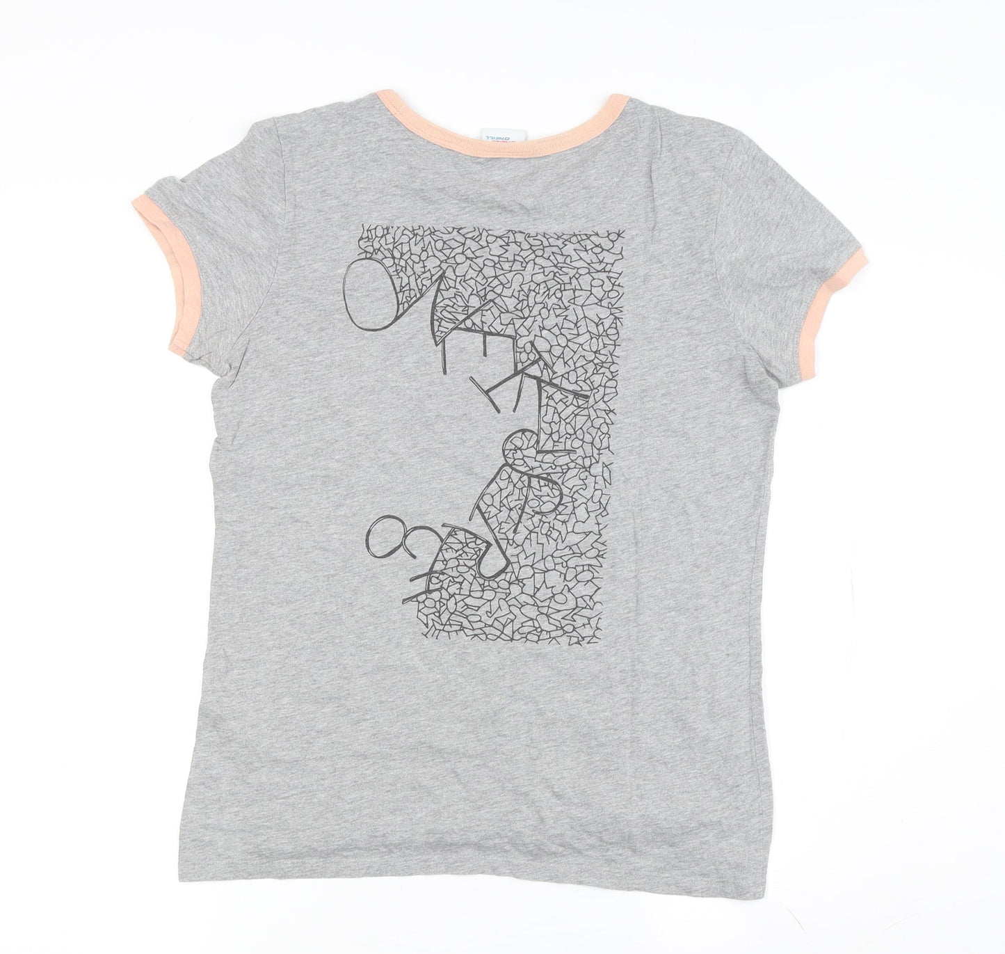 O'Neill Women's Grey Ringer T-Shirt - Medium