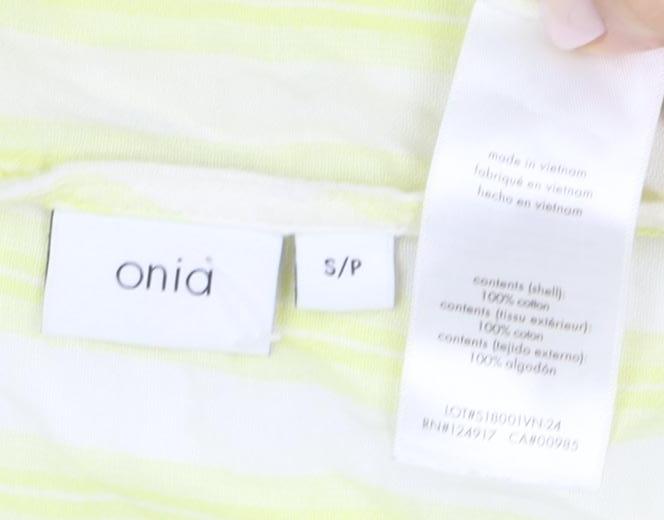 Close-up detail of Only Women’s Yellow Striped Camisole Tank Top S