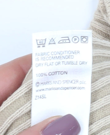Brand and care label for Marks & Spencer Beige Cotton jumper -, size 12