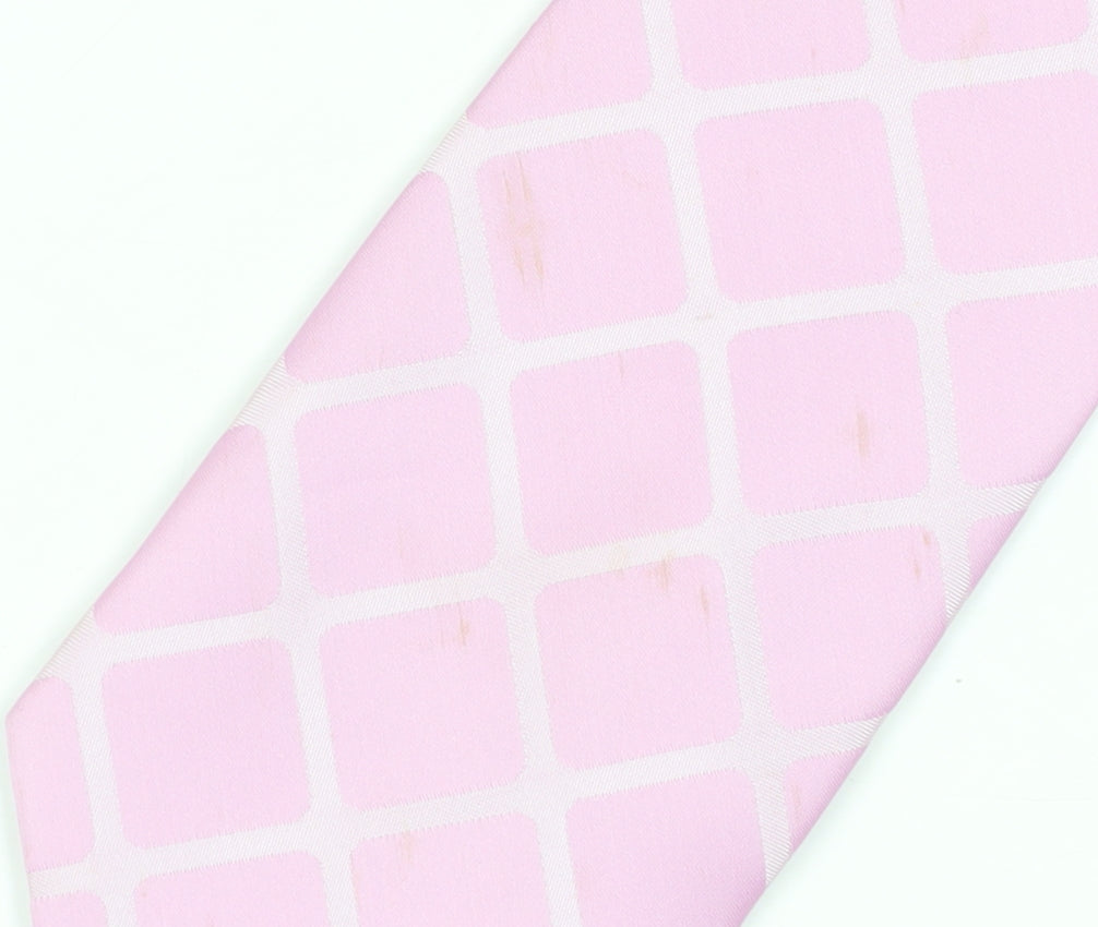 Additional view of Thomas Nash Men's Pink Geometric Slim Tie - Very Good