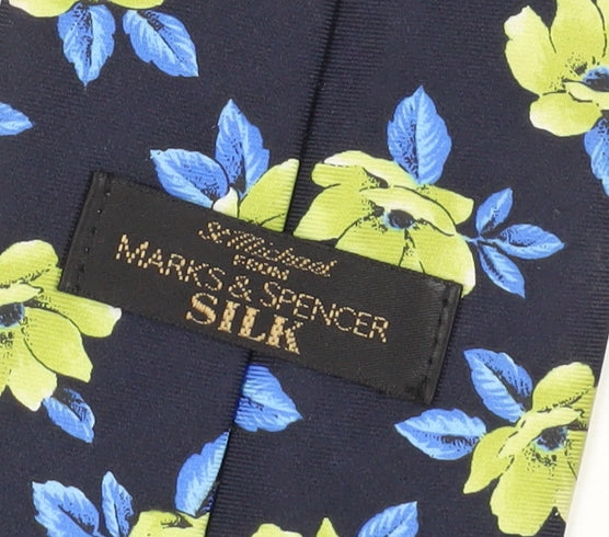Close-up detail of Marks & Spencer Silk Floral Tie, Multicoloured, One Size