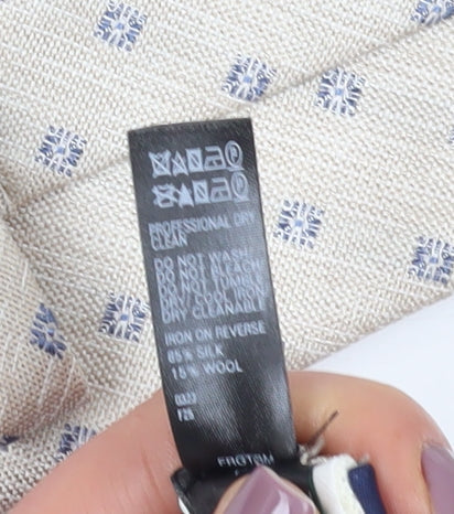 Brand and care label for Marks & Spencer Beige Geometric Silk Wool Slim Tie