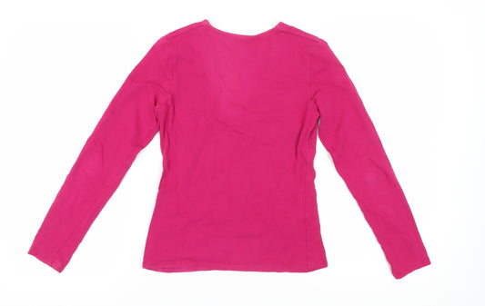 Womens UK Size 10 Laura Ashley Pink Cotton Blend Blouse