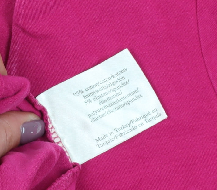 Laura Ashley Pink Women's Blouse, Size 10, V-Neck Long Sleeve