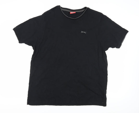 Slazenger Men's Black 2XL T-Shirt Crew Neck Short Sleeve