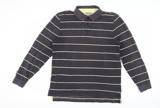 Charles Tyrwhitt Men's Black Striped Polo Shirt L