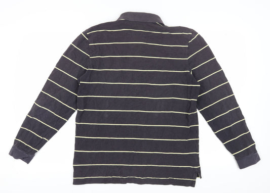 Charles Tyrwhitt Men's Black Striped Polo Shirt L